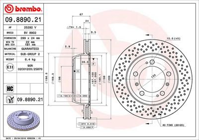 Dischi freno posteriore Porsche boxster (986) 09/96-12