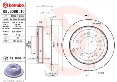 Dischi freno posteriore Toyota (faw) Land cruiser 100