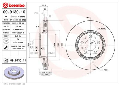 Dischi freno anteriore Volvo S60 I (384) 07/00-04/10