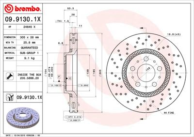 Dischi freno anteriore Volvo S60 I (384) 07/00-04/10