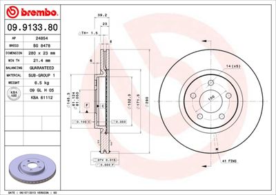 Dischi freno anteriore Chrysler pt cruiser (pt_) 06/0