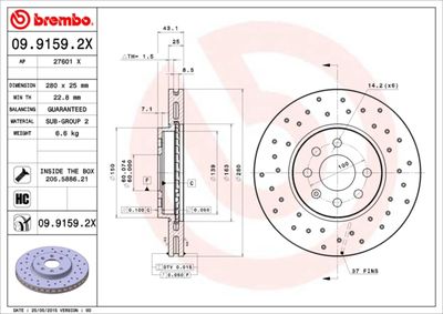 Dischi freno anteriore Opel Astra h (A04) 01/04-05/14