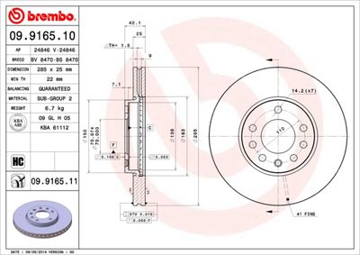 Dischi freno anteriore cadillac bls 04/06-> / cadilla
