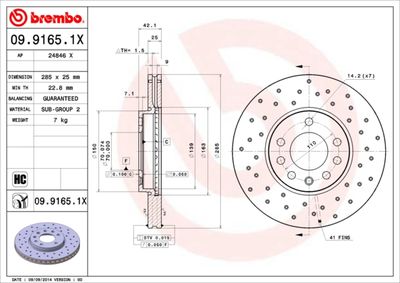 Dischi freno anteriore cadillac bls 04/06-> / cadilla