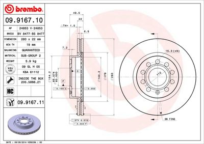 Dischi freno anteriore Audi A3 (8P1) 05/03-12/13 / au