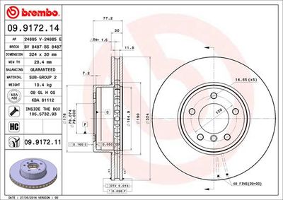 Dischi freno anteriore BMW (brilliance) 5 series (E60