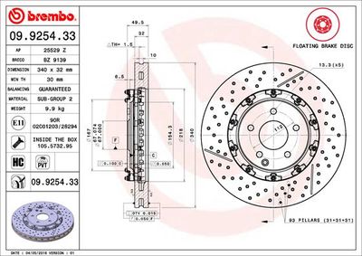 Dischi freno anteriore Mercedes-Benz clk (C209) 05/02