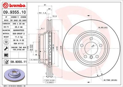 Dischi freno anteriore BMW 7 (E65, E66, E67) 07/01-12