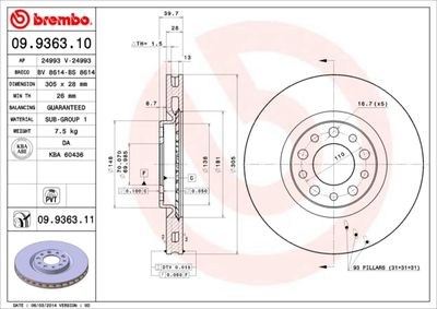 Dischi freno anteriore Alfa Romeo 159 (939_) 06/05-12