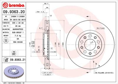 Dischi freno anteriore Alfa Romeo 159 (939_) 06/05-12
