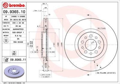 Dischi freno anteriore Alfa Romeo 159 (939_) 06/05-12
