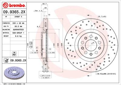 Dischi freno anteriore Alfa Romeo 159 (939_) 06/05-12