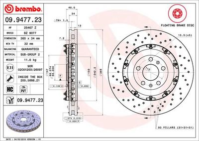 Dischi freno anteriore Audi A4 (8EC, B7) 11/04-06/08