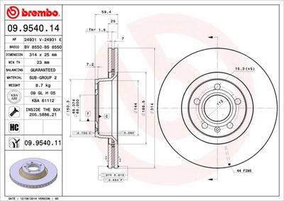 Dischi freno anteriore Audi (faw) A6L (C6, 4Z8) 03/05
