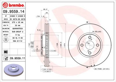 Dischi freno anteriore Toyota corolla (_E12_) 01/01-1