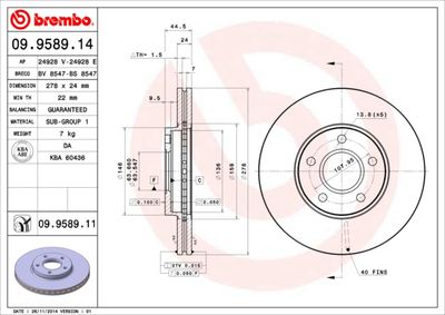 Dischi freno anteriore Ford tourneo connect 06/02-12/
