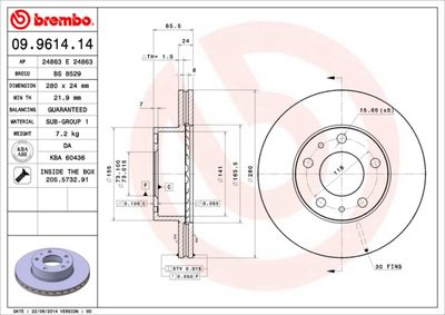Dischi freno anteriore Peugeot boxer bus (230P) 03/94
