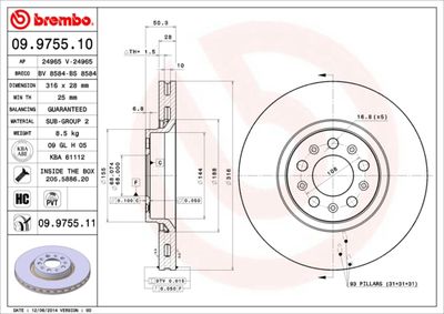 Dischi freno anteriore Volvo S60 I (384) 07/00-04/10