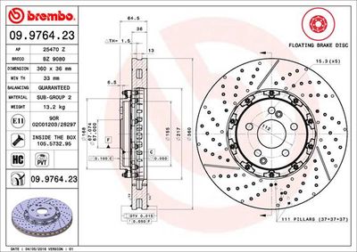 Dischi freno anteriore Mercedes-Benz c-class (W204) 0