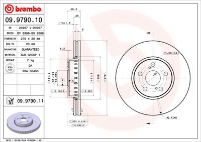 Dischi freno anteriore Toyota avensis (_T22_) 09/97-0