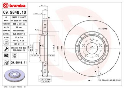 Dischi freno anteriore Volvo XC90 I (275) 06/02-01/15