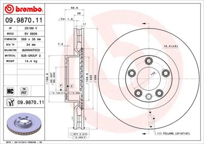 Dischi freno anteriore Porsche cayenne (9PA) 09/02-12