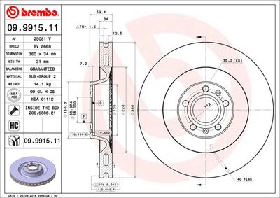 Dischi freno anteriore Audi A8 (4E2, 4E8) 10/02-12/10