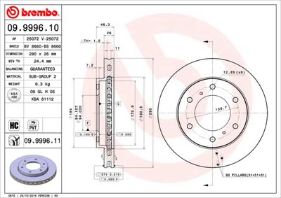 Dischi freno anteriore Mitsubishi pajero classic (V2_