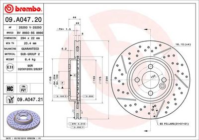 Dischi freno anteriore MINI MINI (R50, R53) 06/01-09/