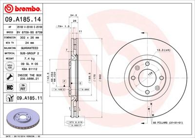 Dischi freno anteriore Citroën C4 I (lc_) 11/04-11/14