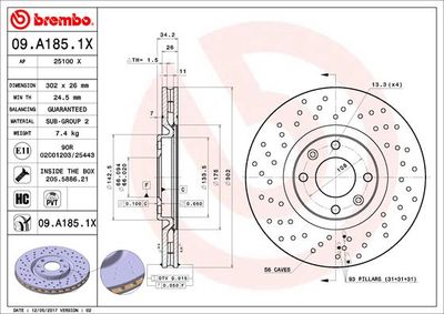 Dischi freno anteriore Citroën C4 I (lc_) 11/04-11/14