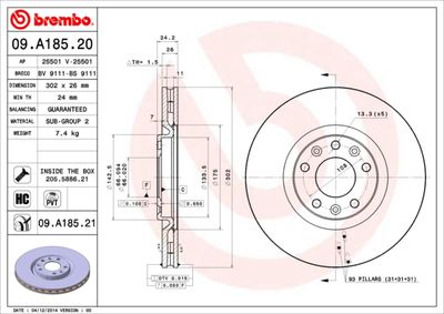 Dischi freno anteriore Peugeot rcz 03/10-12/15