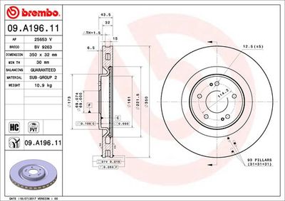 Dischi freno anteriore Mitsubishi lancer VIII (cy_a,