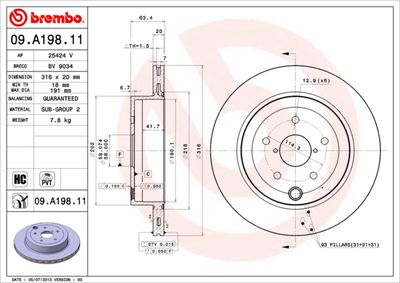 Dischi freno posteriore Subaru impreza hatchback (gr,