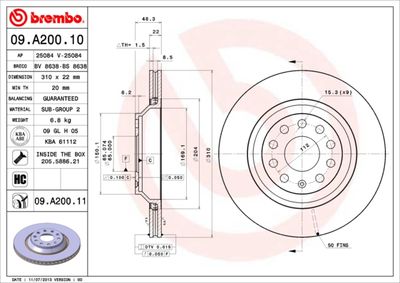 Dischi freno posteriore Audi (faw) A3 Limousine (85S,