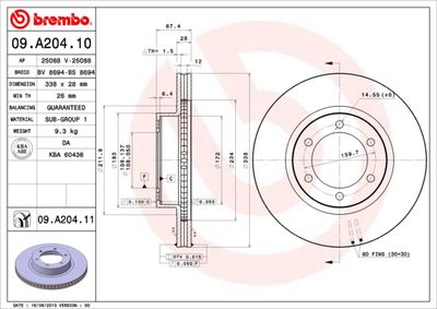 Dischi freno anteriore Toyota 4 runner (_N21_) 08/02-