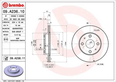 Dischi freno anteriore Daihatsu boon luminas 12/08-02