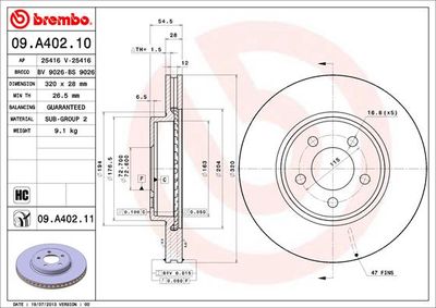 Dischi freno anteriore Chrysler 300 c (lx, le) 09/04-
