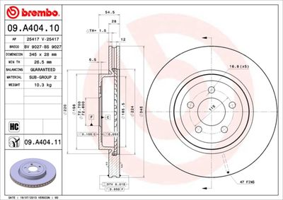Dischi freno anteriore Chrysler (bbdc) 300C 10/06-01/