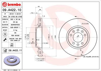 Dischi freno anteriore Citroën jumpy (VF7) 01/07-> /