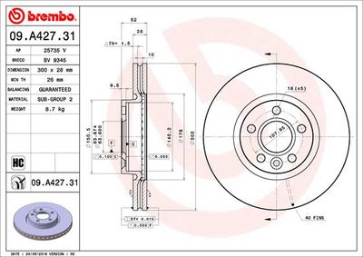 Dischi freno anteriore Volvo S60 II (134) 04/10-12/18
