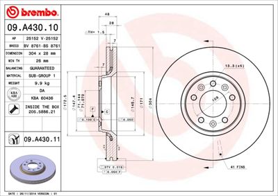 Dischi freno anteriore Citroën (df-psa) C5 01/09-> /
