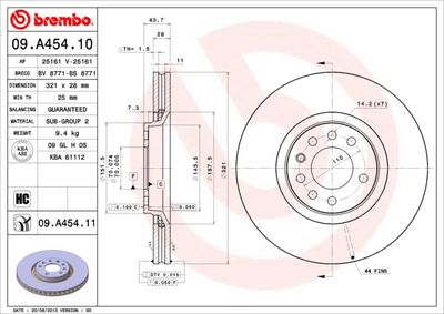 Dischi freno anteriore Opel Astra h (A04) 01/04-05/14