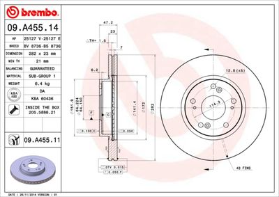 Dischi freno anteriore Honda civic VIII hatchback (fn