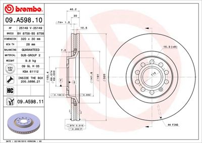 Dischi freno anteriore Audi (faw) A4 (B7, 8YC) 04/03-