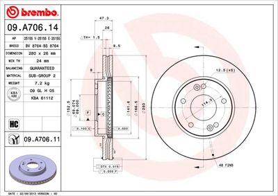 Dischi freno anteriore Kia carens III mpv (un) 05/06-