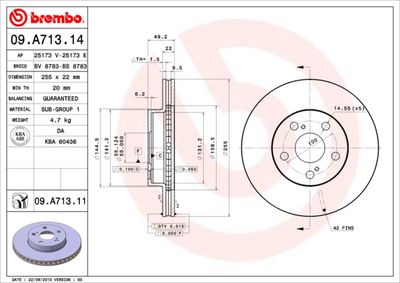 Dischi freno anteriore Toyota (faw) prius (_W2_) 01/0