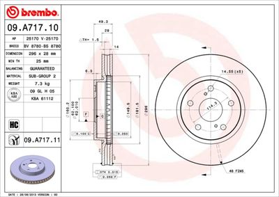 Dischi freno anteriore Lexus is c (GSE2_) 04/09-> / l