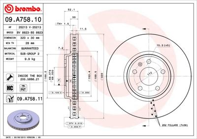 Dischi freno anteriore Audi (faw) Q5 (B8, 83B) 10/09-