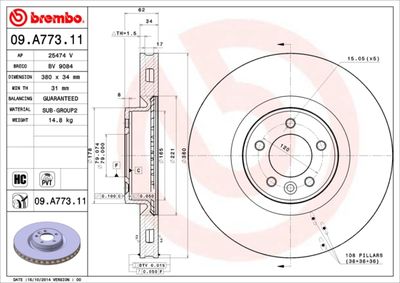 Dischi freno anteriore Land Rover range Rover IV (L40